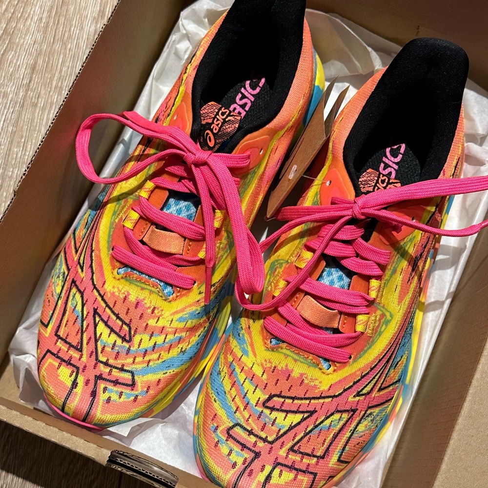 ASICS TRI-15 Women's Vibrant Orange and Yellow Athletic Shoes